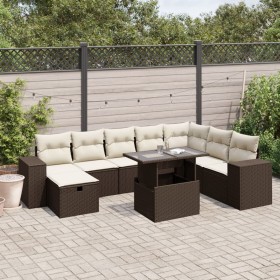 Set de sofás de jardín 9 pzas y cojines ratán sintético marrón by , Garden sets - Ref: Foro24-3275353, Price: 641,51 €, Disco...