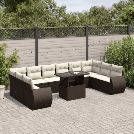 Set de sofás de jardín 11 pzas cojines ratán sintético marrón by , Garden sets - Ref: Foro24-3268783, Price: 852,12 €, Discou...