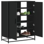 Zapatero de madera de ingeniería y metal negro 75x38x97,5 cm by , Shoe racks and shoe organizers - Ref: Foro24-3300865, Price...