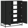 Zapatero de madera de ingeniería y metal negro 75x38x97,5 cm by , Shoe racks and shoe organizers - Ref: Foro24-3300865, Price...