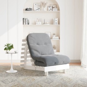 Futón sofá cama con colchón madera maciza blanco 70x206x11 cm de , Futones - Ref: Foro24-846752, Precio: 194,87 €, Descuento: %