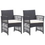 Sillones de jardín con cojines 2 unidades ratán sintético negro de , Sillas de jardín - Ref: Foro24-363406, Precio: 114,24 €