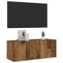Mueble de pared de TV madera ingeniería envejecida 80x30x30 cm by , TV Furniture - Ref: Foro24-856016, Price: 49,88 €, Discou...