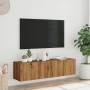 Mueble TV de pared madera ingeniería roble artisan 120x30x30 cm by , TV Furniture - Ref: Foro24-856021, Price: 86,55 €, Disco...