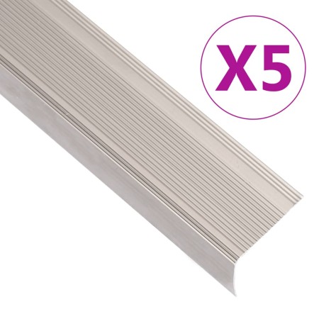 Perfiles de peldaños forma de L 5 uds aluminio champán 67 cm de , Escaleras - Ref: Foro24-146799, Precio: 31,33 €