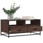 Mesa de centro madera ingeniería metal roble marrón 100x50x45cm by , Coffee table - Ref: Foro24-848788, Price: 105,56 €, Disc...