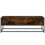 Mesa de centro madera ingeniería metal roble humo 100x50x35 cm by , Coffee table - Ref: Foro24-848781, Price: 66,07 €, Discou...