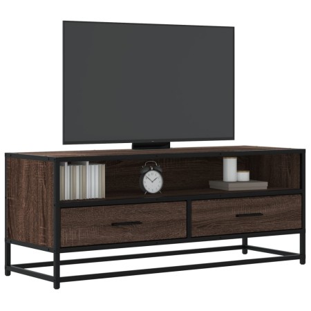 Mueble TV metal y madera ingeniería marrón roble 100x34,5x40 cm von , TV-Möbel - Ref: Foro24-848818, Preis: 92,25 €, Rabatt: %