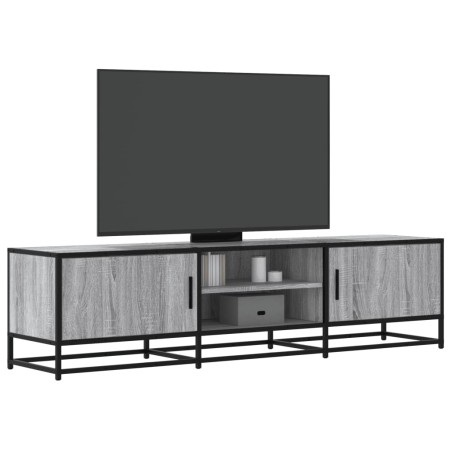 Mueble TV metal y madera ingeniería gris Sonoma 160x35x41 cm de , Muebles TV - Ref: Foro24-848847, Precio: 115,26 €