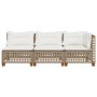 Sofá de jardín de 3 plazas con cojines ratán sintético beige von , Outdoor-Sofas - Ref: Foro24-365943, Preis: 248,86 €, Rabat...