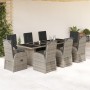 Set comedor jardín 9 pzas y cojines ratán sintético gris von , Gartensets - Ref: Foro24-3277624, Preis: 1,00 €, Rabatt: %