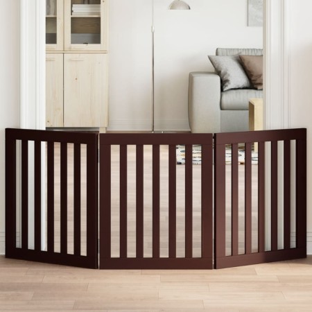 Puerta para perros plegable 3 paneles madera álamo marrón 150cm von , Hundehütten und Zäune - Ref: Foro24-352260, Preis: 60,5...