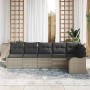 Conjunto de sofá de jardín con cojín 6 pcs Gris claro Poliratán