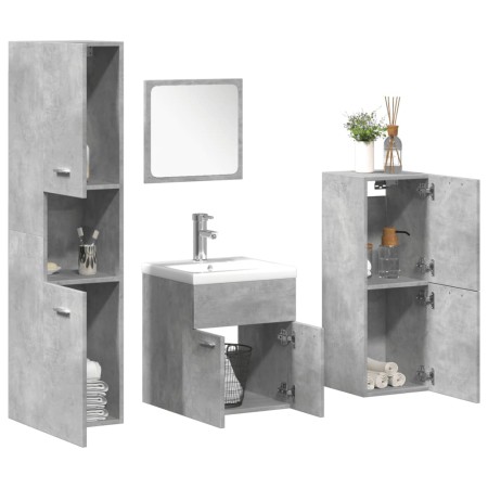 Set muebles de baño 5 piezas madera ingeniería gris hormigón by , Bathroom furniture - Ref: Foro24-3324876, Price: 213,30 €, ...