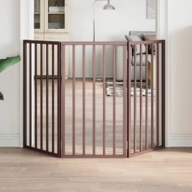 Puerta para perros plegable 3 paneles madera álamo marrón 150cm von , Hundehütten und Zäune - Ref: Foro24-352198, Preis: 54,7...