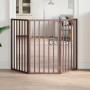 Puerta para perros plegable 3 paneles madera álamo marrón 150cm von , Hundehütten und Zäune - Ref: Foro24-352198, Preis: 54,7...