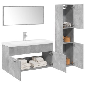 Juego muebles de baño 4 pzas madera contrachapada gris hormigón de , Muebles de baño - Ref: Foro24-3324881, Precio: 306,55 €,...