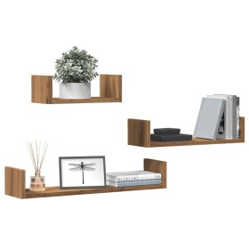 Estantes pared 3 unidades madera ingeniería roble artisan by , Shelves and shelves - Ref: Foro24-855793, Price: 29,28 €, Disc...