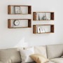 Estantes cubo de pared 4 uds madera envejecida 60x15x23 cm by , Shelves and shelves - Ref: Foro24-856587, Price: 48,67 €, Dis...