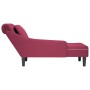 Tumbona con almohada y reposabrazo derecho terciopelo rojo vino by , Daybeds - Ref: Foro24-4009776, Price: 191,76 €, Discount: %