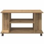 Mueble de TV ruedas madera ingeniería roble artisan 80x40x45 cm by , TV Furniture - Ref: Foro24-855791, Price: 62,90 €, Disco...