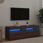 Muebles TV con luces LED 2 uds madera ingeniería roble artisan by , TV Furniture - Ref: Foro24-856312, Price: 90,24 €, Discou...