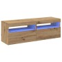 Muebles TV con luces LED 2 uds madera ingeniería roble artisan by , TV Furniture - Ref: Foro24-856312, Price: 90,24 €, Discou...