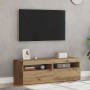 Muebles TV con luces LED 2 uds madera ingeniería roble artisan by , TV Furniture - Ref: Foro24-856312, Price: 90,24 €, Discou...