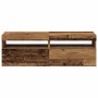 Muebles de TV con luces LED 2 uds madera ingeniería envejecida de , Muebles TV - Ref: Foro24-856310, Precio: 93,61 €