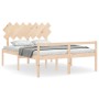 Bed for seniors with solid wood headboard 140x200cm by vidaXL, Beds and slatted bases - Ref: Foro24-3195546, Price: 139,30 €,...