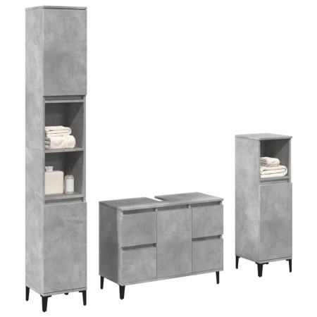 Set muebles de baño 2 piezas madera contrachapada gris hormigón by , Bathroom furniture - Ref: Foro24-3324950, Price: 211,23 ...