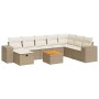 Set de sofás de jardín con cojines 9 pzas ratán sintético beige by , Garden sets - Ref: Foro24-3325887, Price: 623,94 €, Disc...