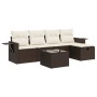 Set sofás de jardín 6 piezas y cojines ratán sintético marrón by , Garden sets - Ref: Foro24-3325479, Price: 378,33 €, Discou...