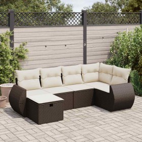 Set sofás de jardín 6 piezas y cojines ratán sintético marrón de , Conjuntos de jardín - Ref: Foro24-3325589, Precio: 421,62 ...