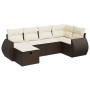 Set sofás de jardín 6 piezas y cojines ratán sintético marrón by , Garden sets - Ref: Foro24-3325589, Price: 421,62 €, Discou...