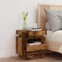 Mesita de noche con luces LED madera envejecida 40x39x48,5 cm de , Mesitas de noche - Ref: Foro24-857658, Precio: 72,89 €, De...
