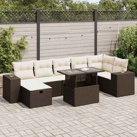 Set comedor de jardín 5 piezas y cojines ratán sintético marrón von , Gartensets - Ref: Foro24-3327953, Preis: 563,61 €, Raba...