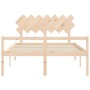 Bed for seniors with solid wood headboard 140x200cm by vidaXL, Beds and slatted bases - Ref: Foro24-3195546, Price: 139,30 €,...