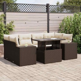 Juego de sofás de jardín 7 piezas con cojines ratán PE marrón von , Gartensets - Ref: Foro24-3326754, Preis: 557,10 €, Rabatt: %