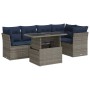 Set sofás jardín y cojines 6 pzas ratán sintético acacia gris by , Garden sets - Ref: Foro24-3326162, Price: 512,83 €, Discou...