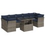 Set sofás jardín y cojines 8 pzas ratán sintético acacia gris von , Gartensets - Ref: Foro24-3326122, Preis: 650,07 €, Rabatt: %