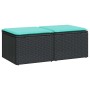 Set sofás jardín y cojines 2 pzas ratán sintético acacia negro von , Gartensets - Ref: Foro24-3328680, Preis: 126,13 €, Rabat...