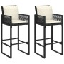 Set bar jardín con cojines 3 pzas ratán sintético acacia negro von , Gartensets - Ref: Foro24-3328895, Preis: 357,40 €, Rabat...