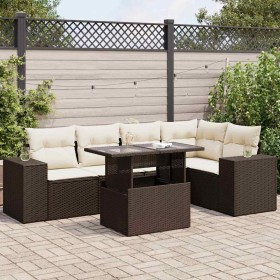 Set sofás de jardín 6 piezas y cojines ratán sintético marrón von , Gartensets - Ref: Foro24-3326804, Preis: 472,64 €, Rabatt: %
