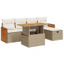 Juego de sofás jardín con cojines 6 pzas ratán sintético beige by , Garden sets - Ref: Foro24-3328150, Price: 459,93 €, Disco...