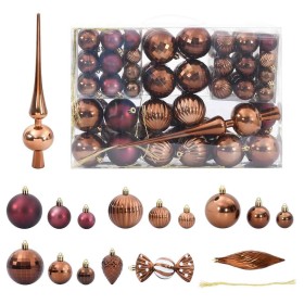 Bolas de Navidad 98 unidades marrón Ø3/4/6 cm by , Festive decorations - Ref: Foro24-4100014, Price: 19,24 €, Discount: %