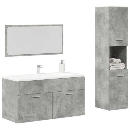 Set muebles de baño 2 piezas madera contrachapada gris hormigón von , Badezimmermöbel - Ref: Foro24-3324869, Preis: 130,72 €,...