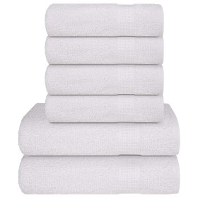 Juego de toallas 6 piezas 100% algodón blanco 360 gsm by , Toallas de baño y manoplas - Ref: Foro24-137078, Price: 32,89 €, D...