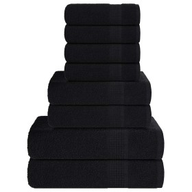 Juego de toallas 8 piezas 100% algodón negro 360 gsm von , Toallas de baño y manoplas - Ref: Foro24-137073, Preis: 46,61 €, R...