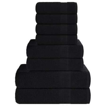 Juego de toallas 8 piezas 100% algodón negro 360 gsm by , Toallas de baño y manoplas - Ref: Foro24-137073, Price: 46,61 €, Di...